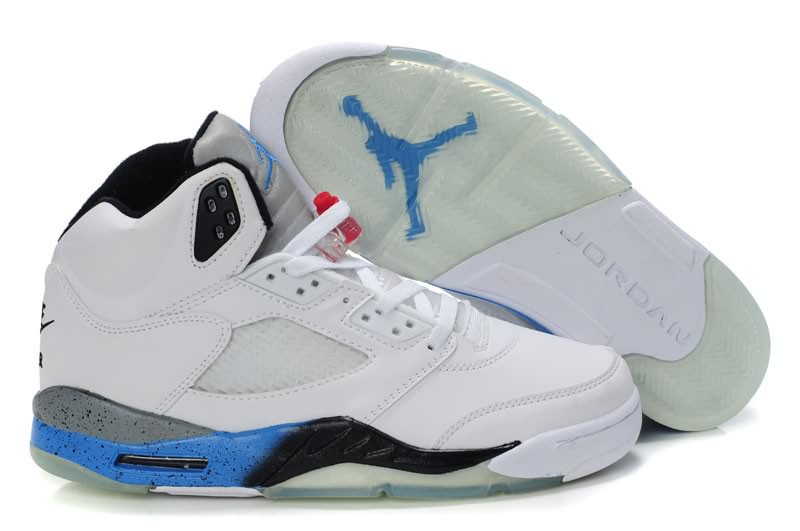 Hot Deal Air Jordan 5 (V) White BlackTrue Blue Cement